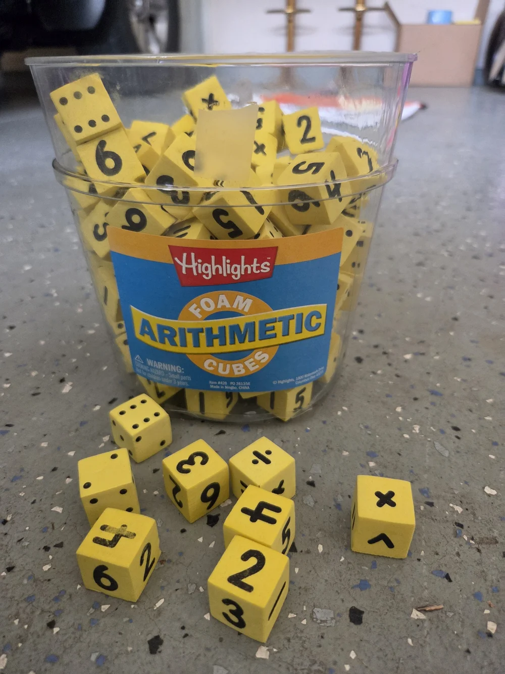 Foam Arithmetic Cubes - Yellow